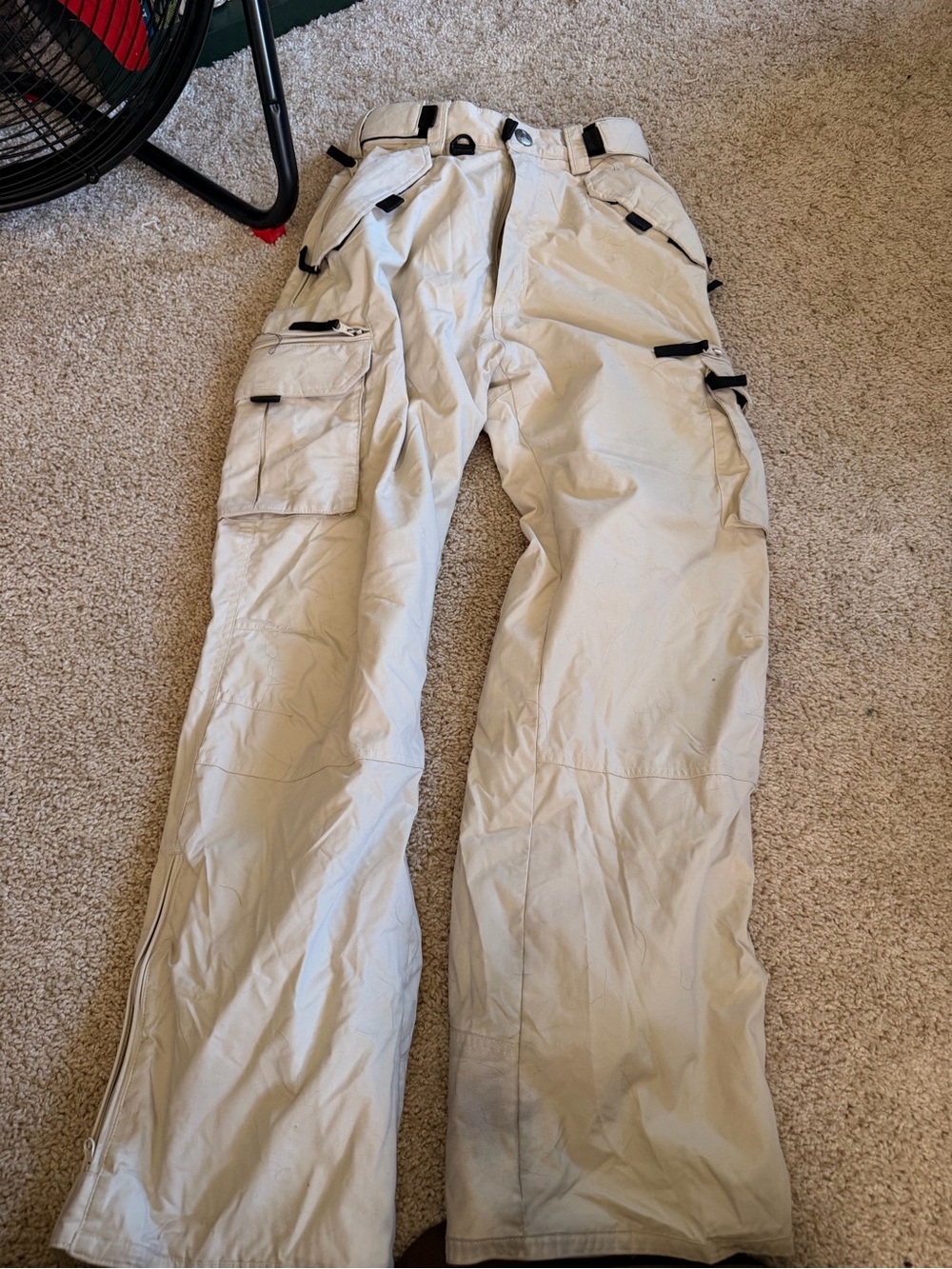 Men's Beige turbine Cargo Snow Pants - Versatile Outdoor Trousers